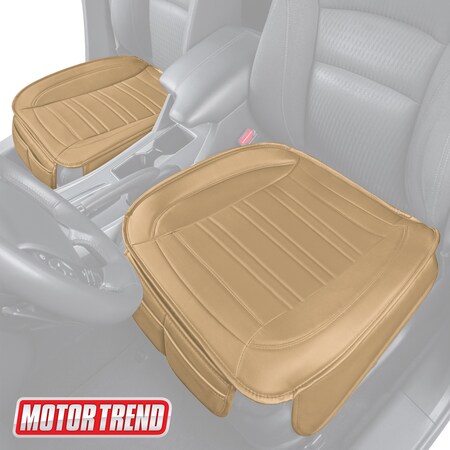 Motor Trend Pu Leather Front Seat Cushion/Beige MTSC-420-BG